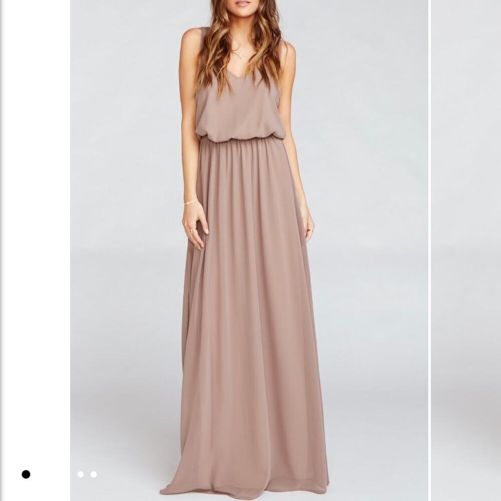 Show Me Your Mumu Kendall Maxi Dress Dune Chiffon No Slit Size XXS NWOT